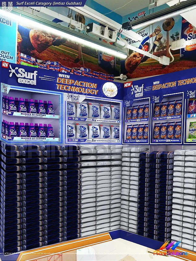 Stocked Surf Excel liquid detergent end unit