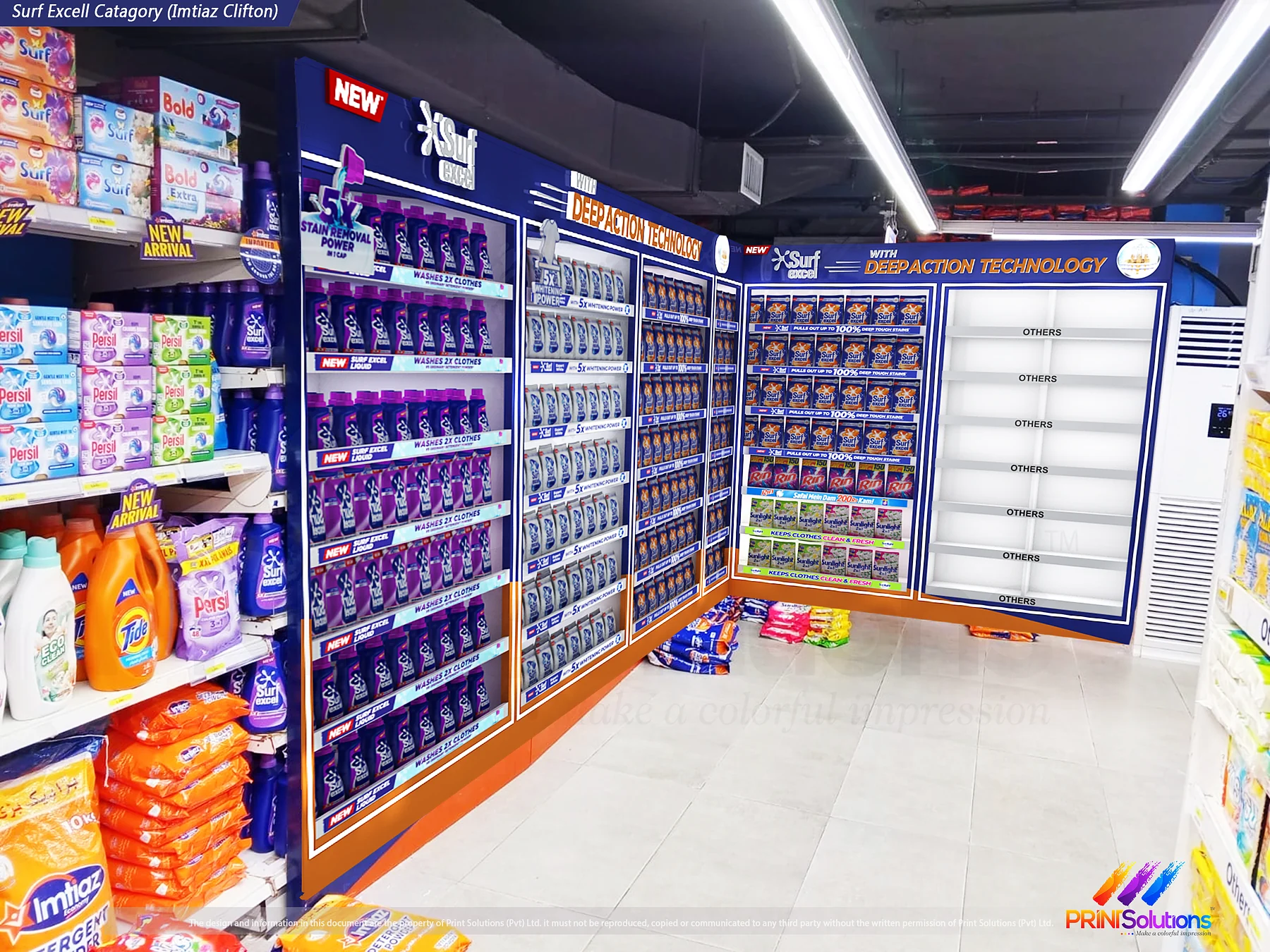 Illuminated Surf Excel end unit installed at Imtiaz